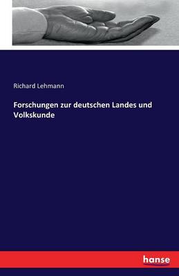Book cover for Forschungen zur deutschen Landes und Volkskunde