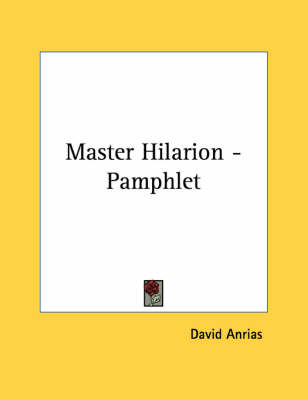 Book cover for Master Hilarion - Pamphlet