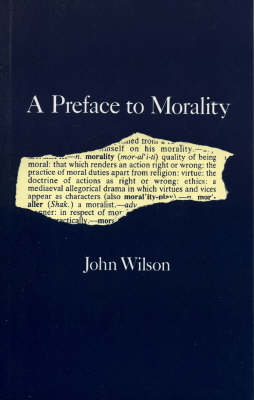 Book cover for A Preface to Morality