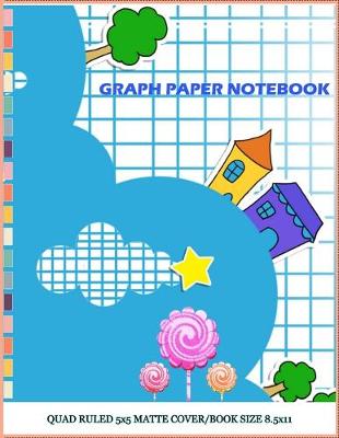 Book cover for Graph Paper Notebook Quad Ruled 5x5 Matte Cover/Book Size 8.5 x 11
