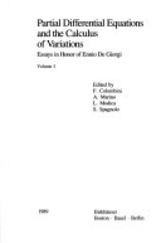 Cover of Partial Differential Equations and the Calculus of Variations