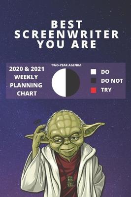 Book cover for 2020 & 2021 Two-Year Weekly Planner For Screenwriter Gift - Funny Yoda Quote Appointment Book - Two Year Agenda Notebook