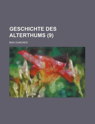 Book cover for Geschichte Des Alterthums (9)