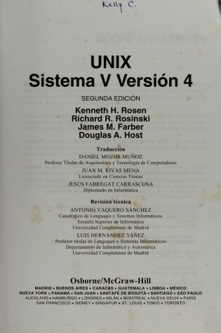 Cover of Unix Sistema V Version 4 - 2 Edicion