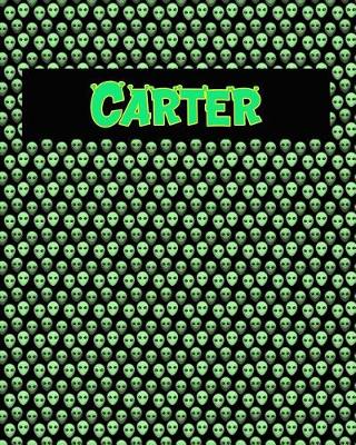 Book cover for 120 Page Handwriting Practice Book with Green Alien Cover Carter