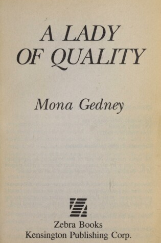 Cover of A Lady of Quality