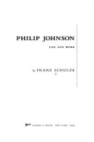 Cover of Philip Johnson