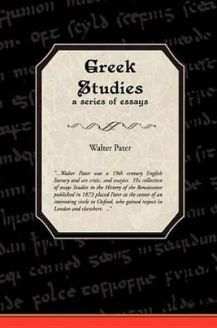 Cover of Greek Studies a Series of Essays