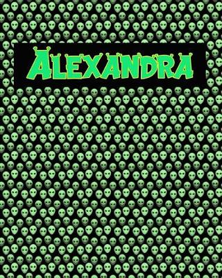 Book cover for 120 Page Handwriting Practice Book with Green Alien Cover Alexandra