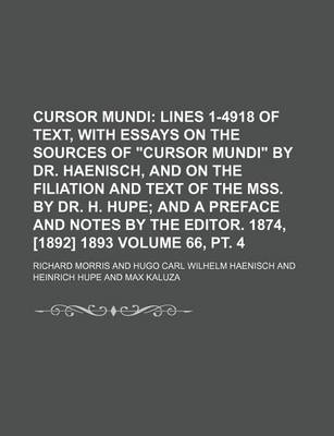 Book cover for Cursor Mundi Volume 66, PT. 4