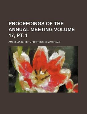 Book cover for Proceedings of the Annual Meeting Volume 17, PT. 1