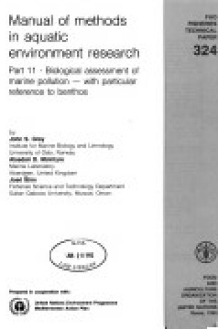 Cover of Manual of Methods in Aquatic Environment Research : Part 11 : Biological Assessment of Marine Pollution-with Particular Reference to Benthos