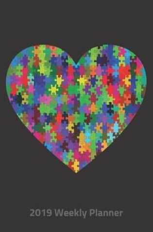 Cover of Plan on It 2019 Weekly Calendar Planner - Rainbow Heart Puzzle