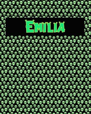 Book cover for 120 Page Handwriting Practice Book with Green Alien Cover Emilia