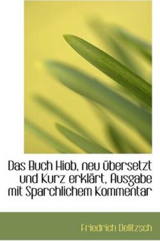 Cover of Das Buch Hiob, Neu Ubersetzt Und Kurz Erklart, Ausgabe Mit Sparchlichem Kommentar