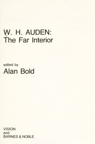Cover of W. H. Auden