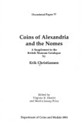 Cover of Coins of Alexandria and the Nomes