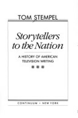 Cover of Storytellers to the Nation