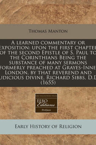 Cover of A Learned Commentary or Exposition