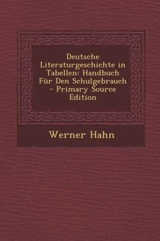 Cover of Deutsche Literaturgeschichte in Tabellen