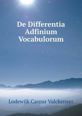 Book cover for De Differentia Adfinium Vocabulorum