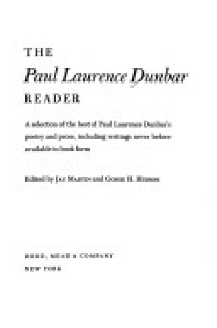 Cover of The Paul Laurence Dunbar Reader
