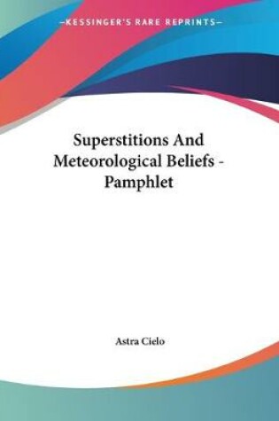 Cover of Superstitions And Meteorological Beliefs - Pamphlet