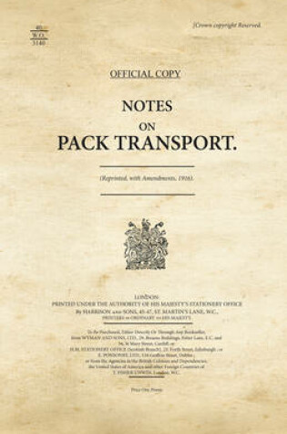 Cover of Notes on Pack Transport