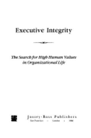 Cover of Executive Integrity