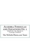 Book cover for Algebra Formulas and Equations