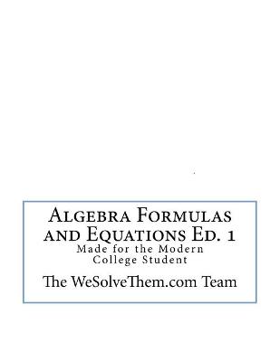 Book cover for Algebra Formulas and Equations