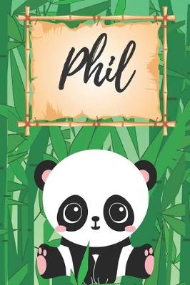 Book cover for personalisiertes Notizbuch Panda / Malbuch / Kritzelbuch / Tagebuch / Journal / Notizheft / DIN A5 / Geschenke Phil