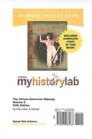 Cover of MyLab History with Pearson eText -- Standalone Access Card -- for the African American Odyssey Volume 2