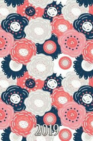 Cover of Flower Pattern in Navy Blue, Grey, White, Pink, and Coral