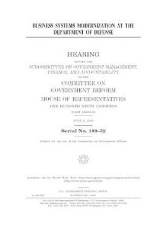 Cover of Business systems modernization at the Department of Defense