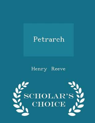 Book cover for Petrarch - Scholar's Choice Edition