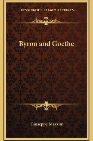 Cover of Byron and Goethe