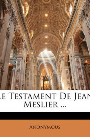 Cover of Le Testament de Jean Meslier ...