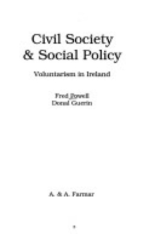 Cover of Civil Society and Social Policy