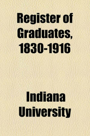 Cover of Register of Graduates, 1830-1916