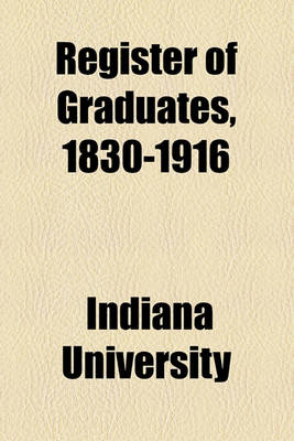 Book cover for Register of Graduates, 1830-1916