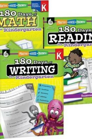 Cover of 180 Days of Reading, Writing and Math for Kindergarten 3-Book Set