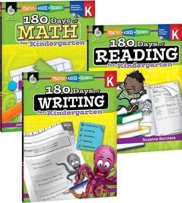 Cover of 180 Days of Reading, Writing and Math for Kindergarten 3-Book Set