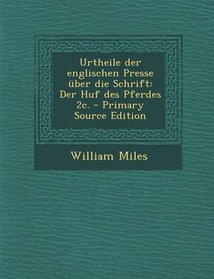 Book cover for Urtheile Der Englischen Presse Uber Die Schrift