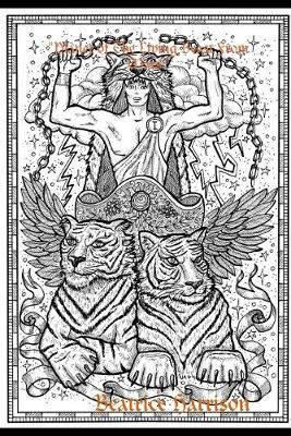 Book cover for "Planet of The Living Beast From Mars:" Features 100 Incredible Coloring Pages of Demon Creatures, Zodiac Animals, Centaur Beast, Demon Tattoos, and More for Stress Relief (Adult Coloring Book)