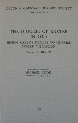 Book cover for The Diocese of Exeter in 1821