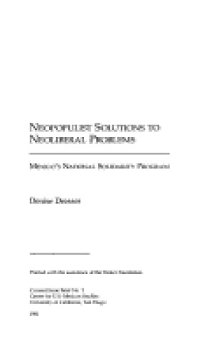 Cover of Neopopulist Solutions to Neoliberal Problems