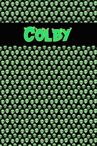 Cover of 120 Page Handwriting Practice Book with Green Alien Cover Colby