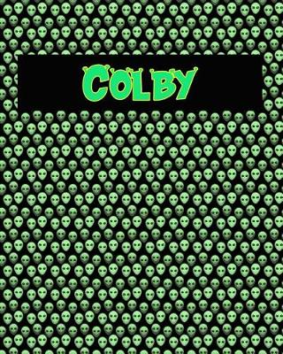 Book cover for 120 Page Handwriting Practice Book with Green Alien Cover Colby