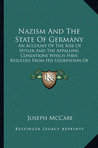 Cover of Nazism and the State of Germany